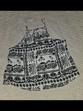 Rachel Zoe Black and White Tropical Tank